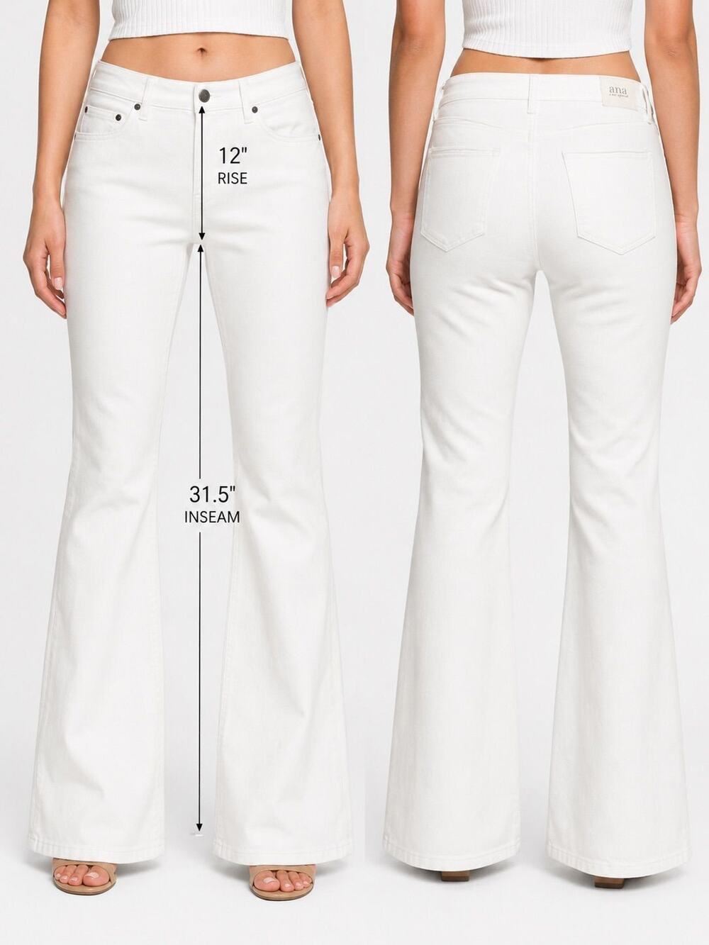 A New Approach White High-Rise Flare Jeans – Size 14